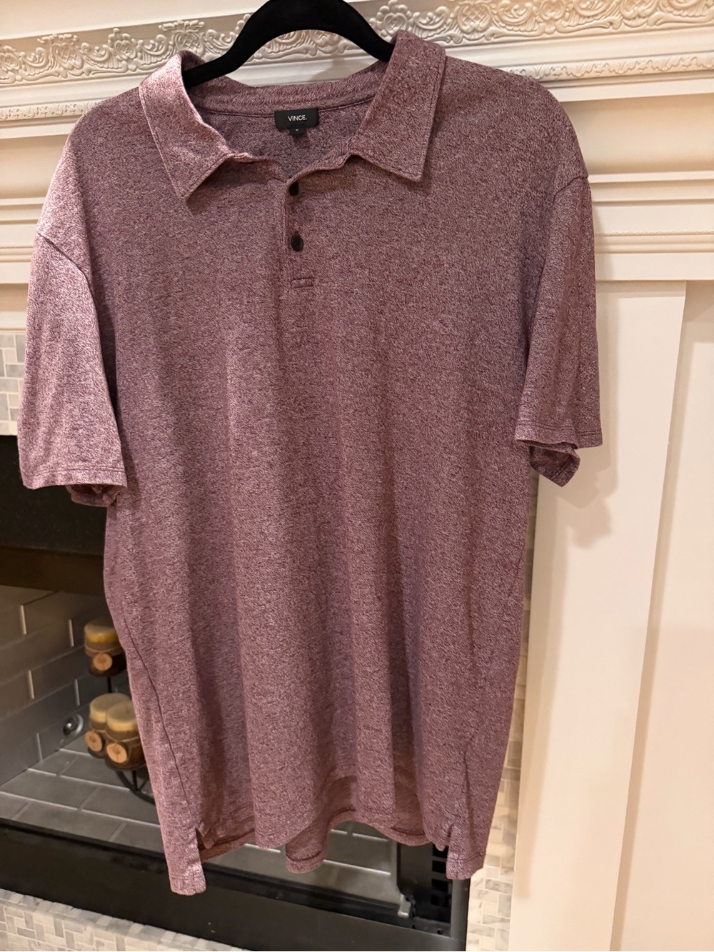 Vince Heathered Mauve Short-Sleeve Polo